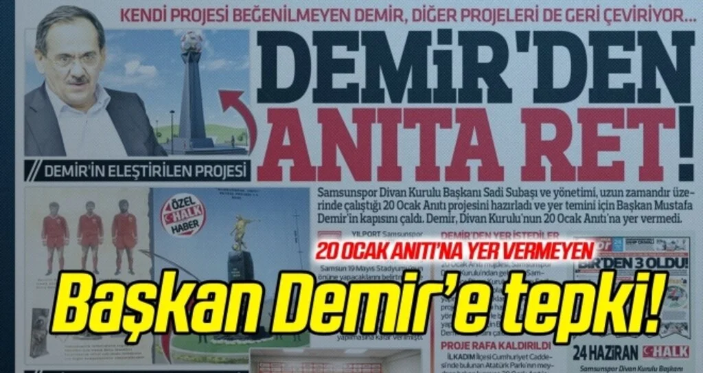 Başkan Demir'e tepki sürüyor