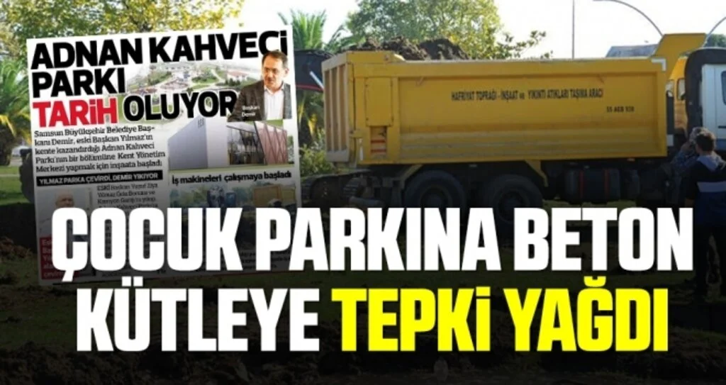 Çocuk Parkına Beton Kütleye Tepki Yağdı