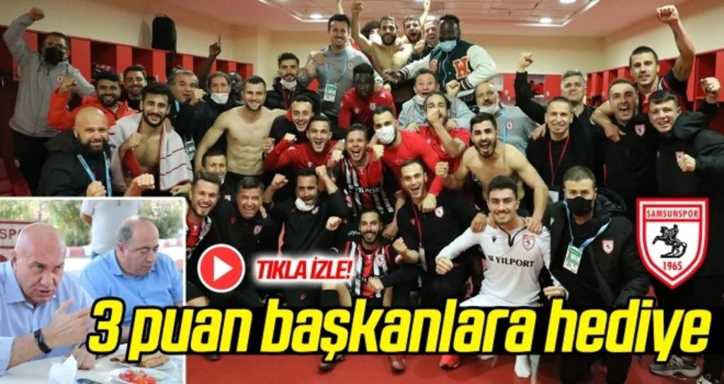 Futbolcular galibiyeti başkanlara hediye etti