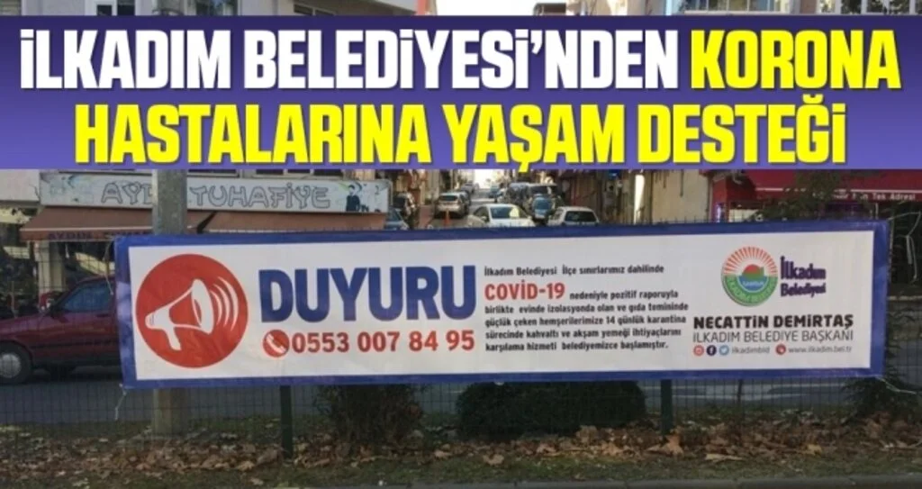 İlkadım Belediyesi’nden korona hastalarına yaşam desteği