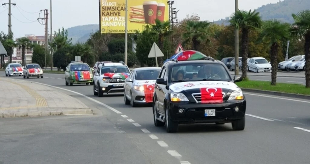 Ordu’da Azerbaycan’a  destek konvoyu   