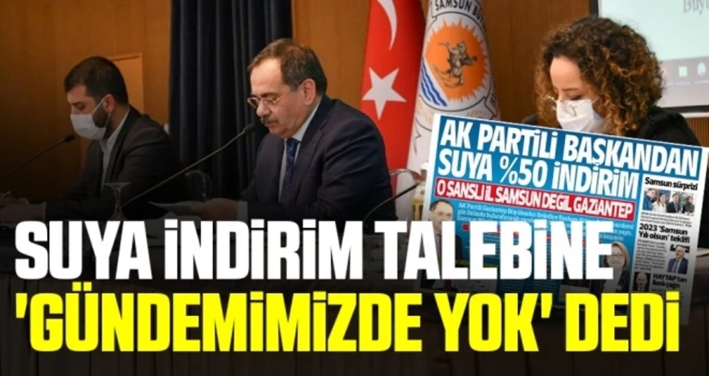 Samsun BB Başkanı Mustafa Demir Suya İndirim Talebi 'Gündemimizde Yok' Dedi