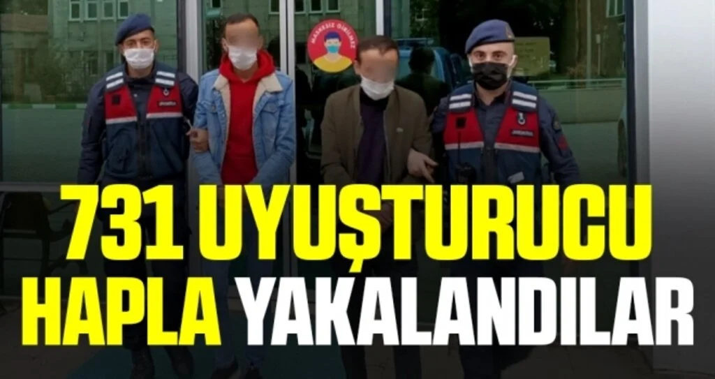 Samsun'da 731 adet ecstasy hapla yakalanan 2 kişi gözaltına alındı