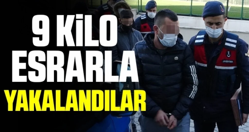Samsun'da çuvallar içinde 9 kilo esrarla yakalandılar