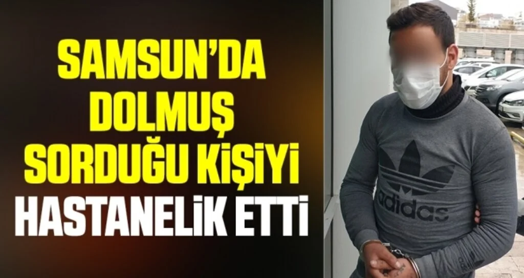 Samsun'da dolmuş sorduğu kişiyi hastanelik etti