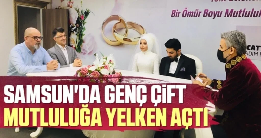 Samsun'da Genç çift mutluluğa Yelken Açtı
