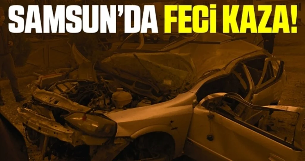 Samsun'da takla atan otomobil bahçe duvarına çarptı!