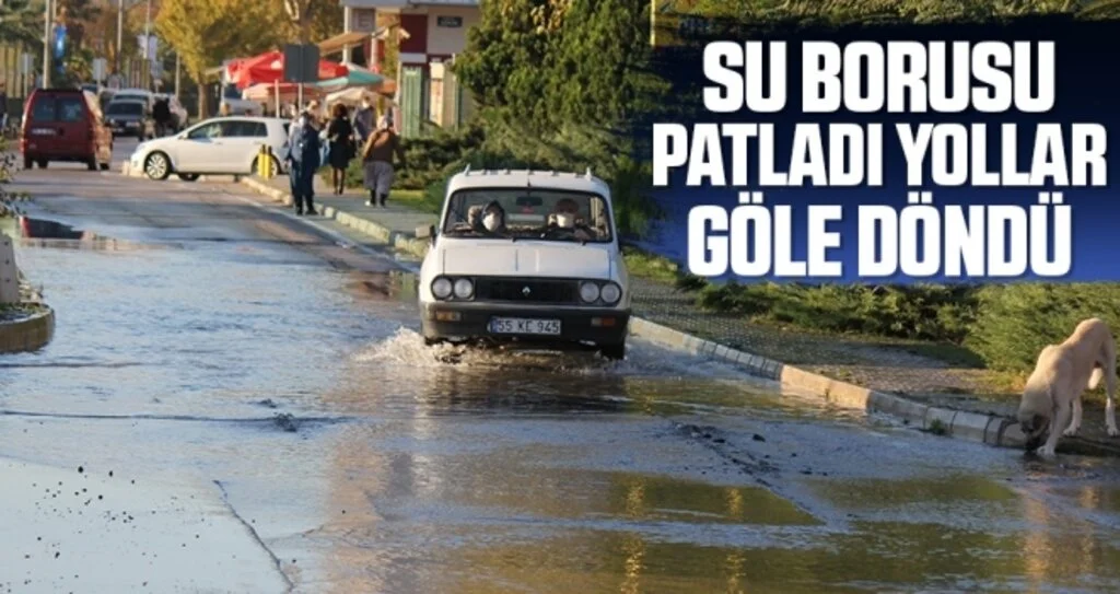 Su borusu patladı, PTT Başmüdürlüğü önü göle döndü
