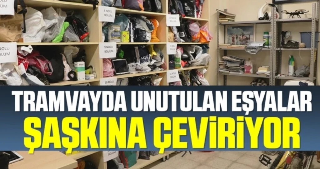 Tramvaylarda unutulan eşyalar sahiplerini bekliyor