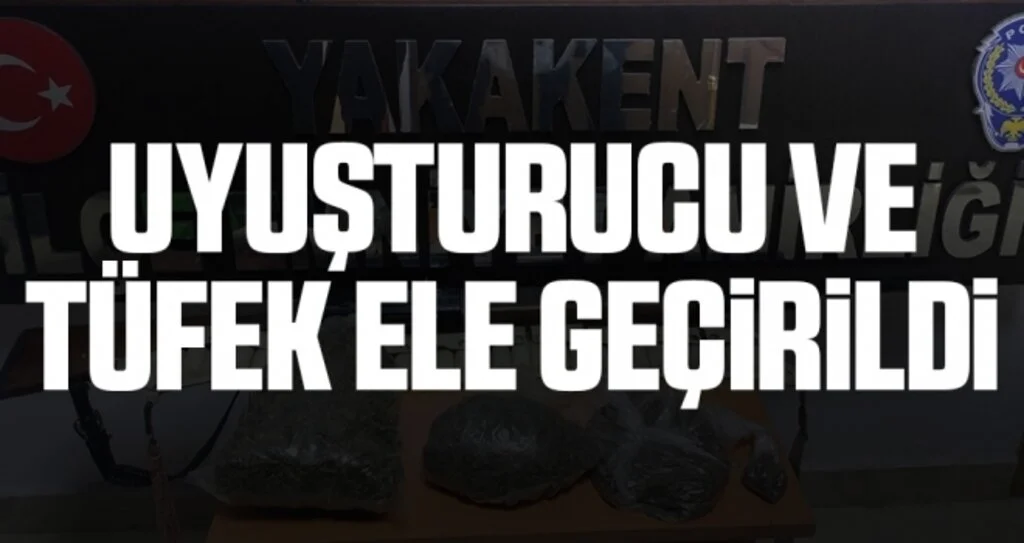 Uyuşturucu ve tüfek ele geçirildi