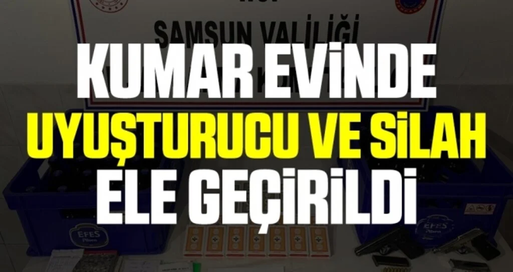 Bafra'da kumar evinde uyuşturucu ve silah ele geçirildi