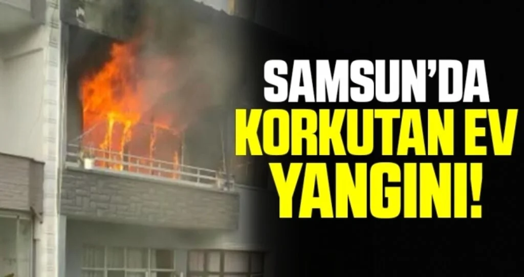 Bafra'da yangın çıkan ev zarar gördü