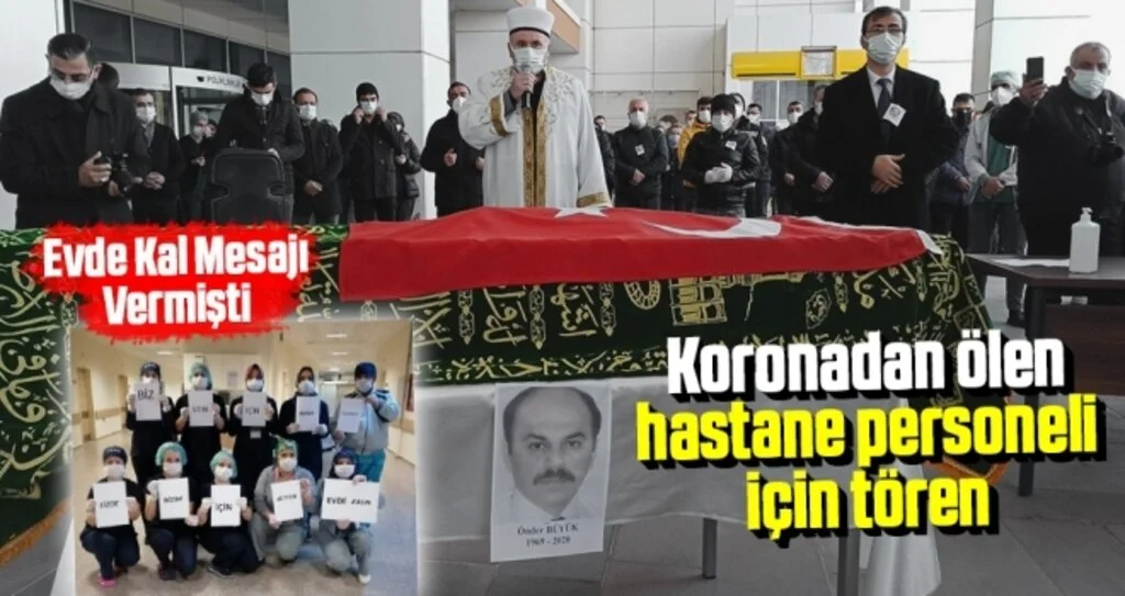 Koronadan ölen hastane personeli için tören