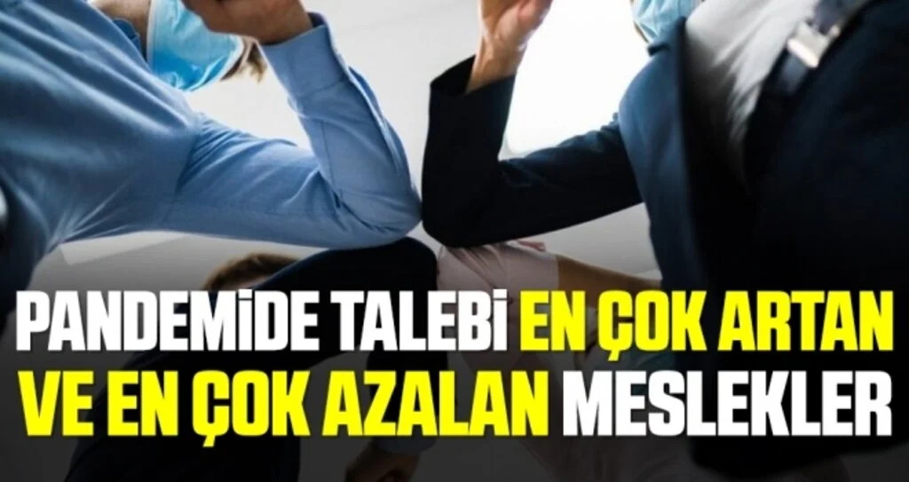 Pandemide talebi en çok artan ve en çok azalan meslekler