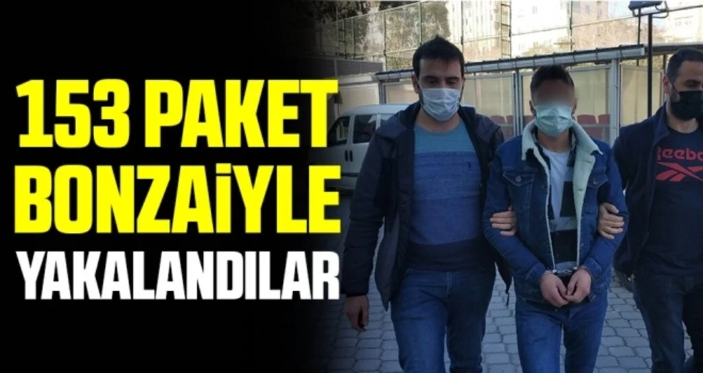 Samsun'da 3 kişi 153 paket bonzai ile yakalandı