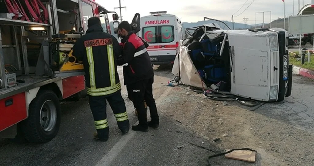 Samsun'da Kavşakta kaza