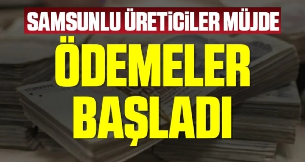 Samsunlu Üreticiler Müjde! Ödemeler Başladı!