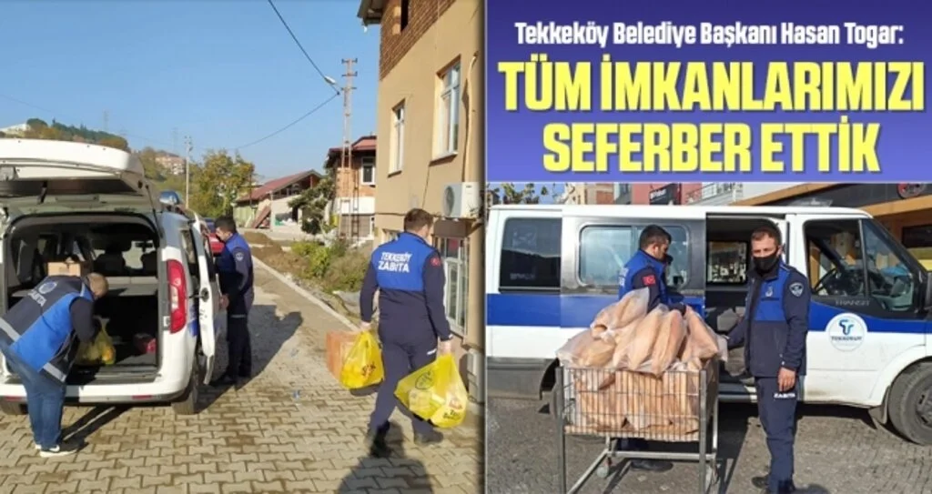 Tekkeköy'de  yardım seferberliği 