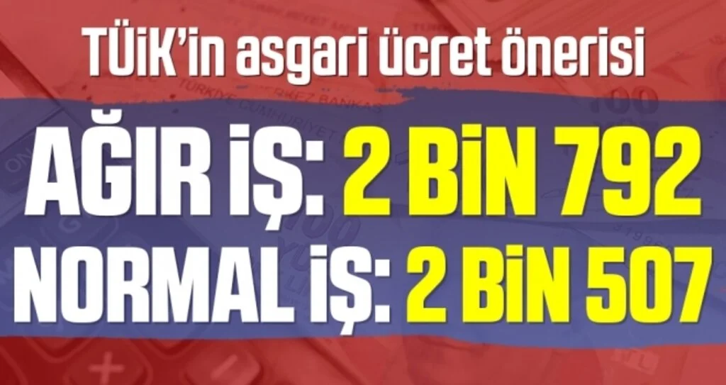 TÜİK asgari ücret önerisini açıkladı