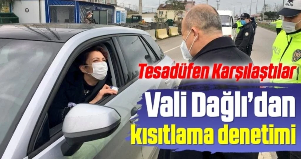 Vali Dağlı kısıtlama denetiminde Tesadüfen Samsun Tabip Odası Başkanı Funda Furtun'la Karşılaştı