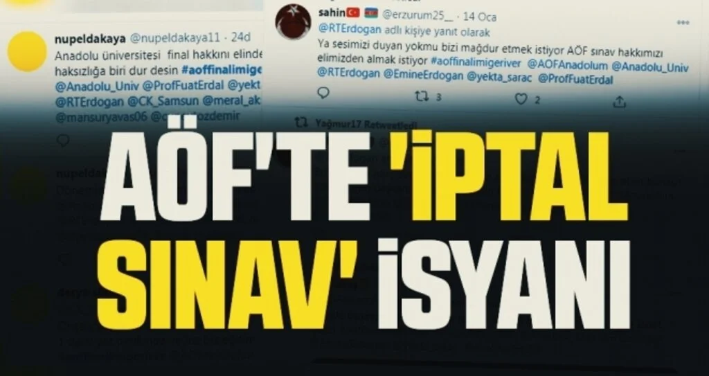 AÖF'te 'İptal Sınav' İsyanı