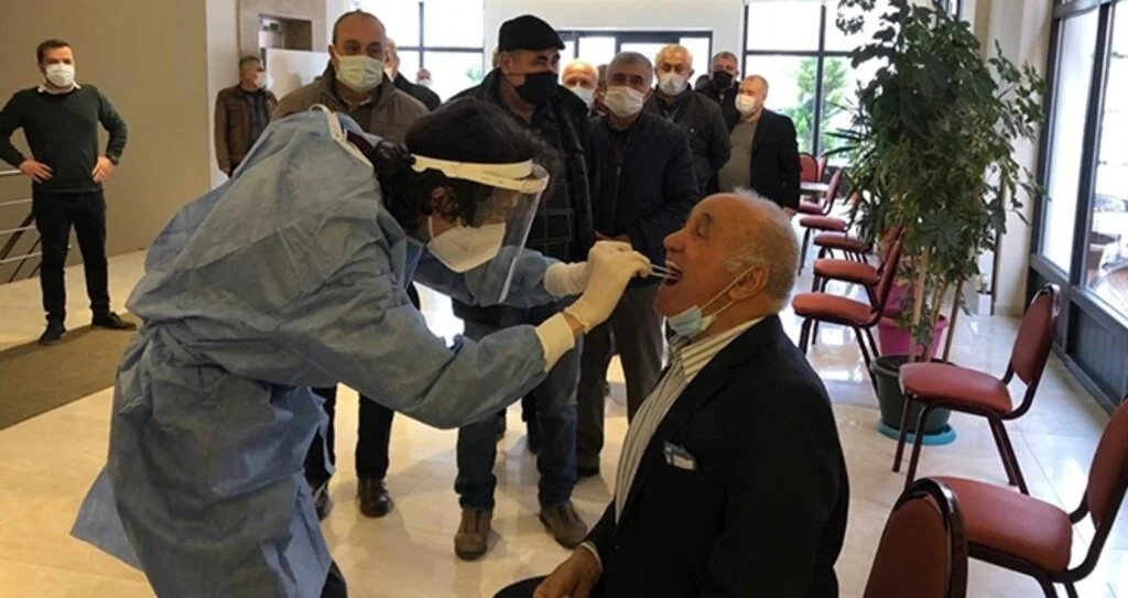 Bafralı şoförlere 'korona testi' yapıldı