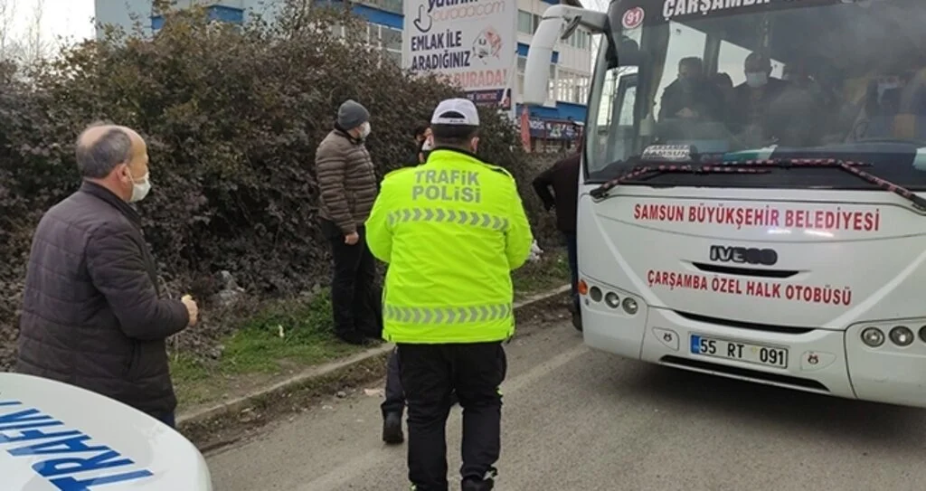 Çarşamba otobüslerinde tedbir denetimi
