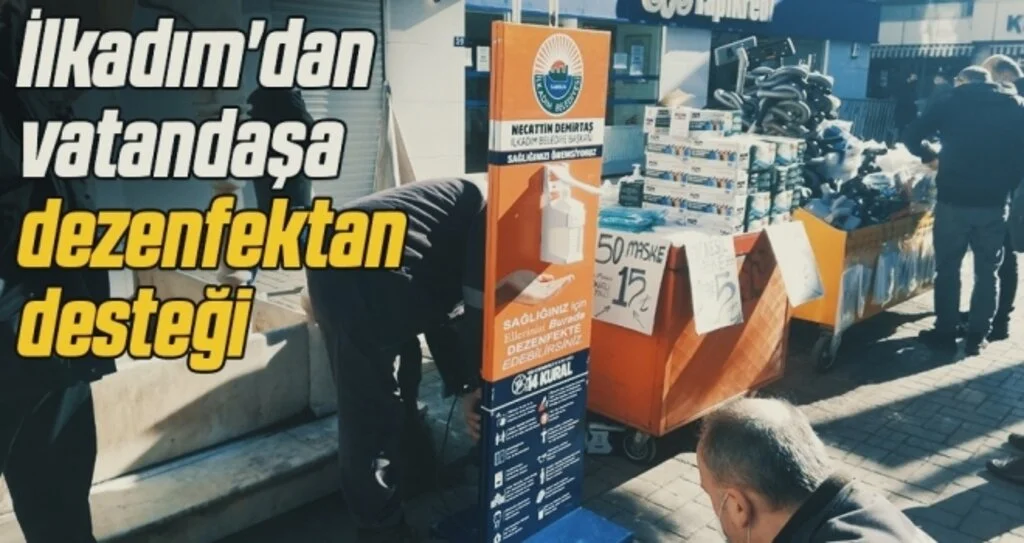 İlkadım'dan vatandaşa dezenfektan desteği