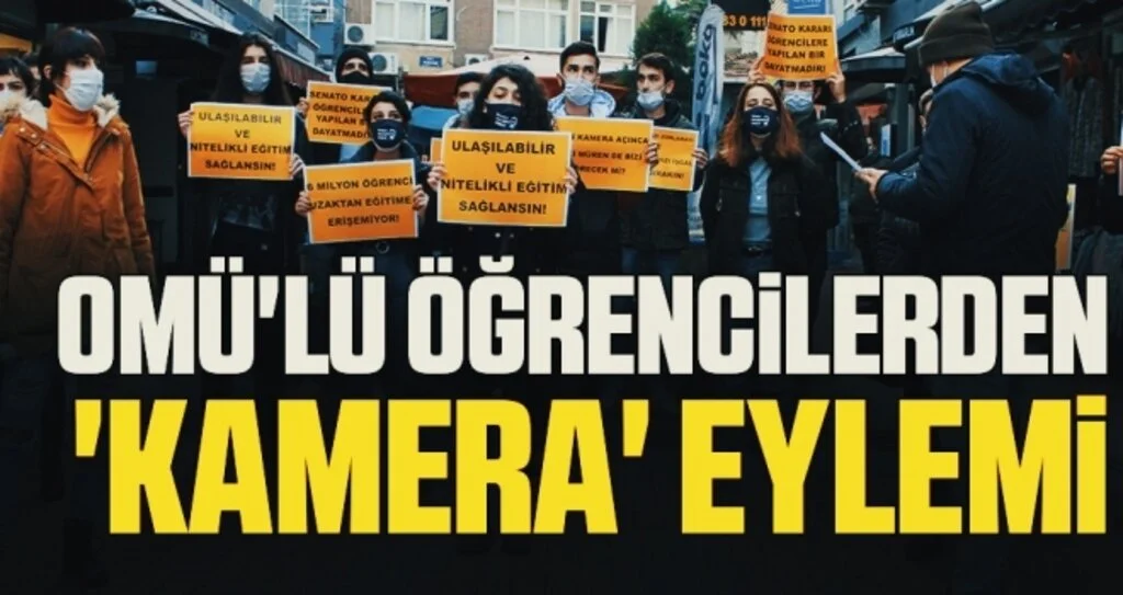 OMÜ'lü öğrencilerden 'kamera' eylemi