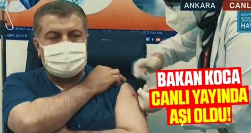 Sağlık Bakanı Fahrettin Koca Canlı Yayında Aşı Oldu!