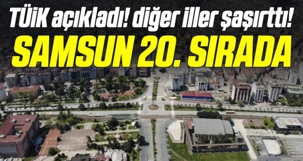 Samsun GSYH Türkiye'de 20.sırada