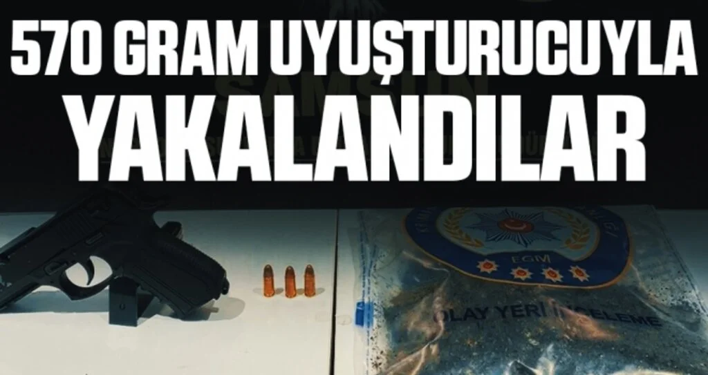 Samsun'da 570 gram bonzai ile yakalanan 1'i kadın 2 kişi gözaltına alındı