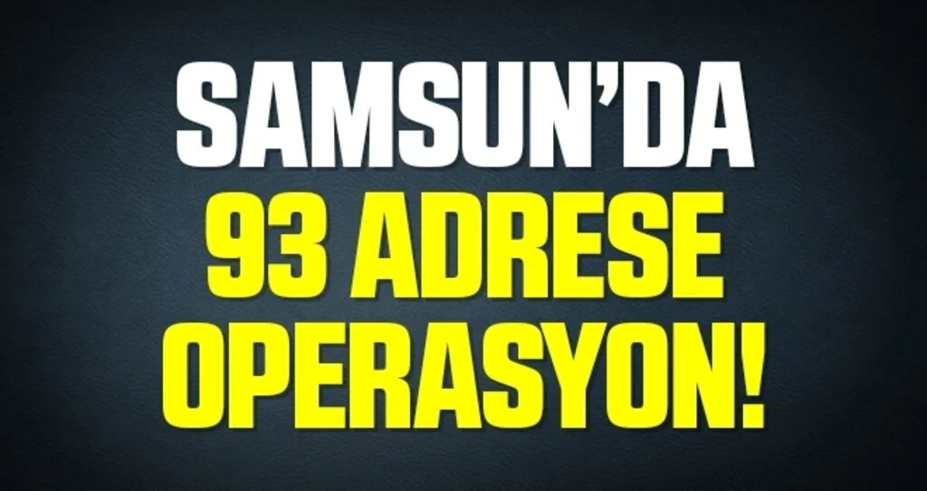 Samsun'da 93 Adrese Operasyon!
