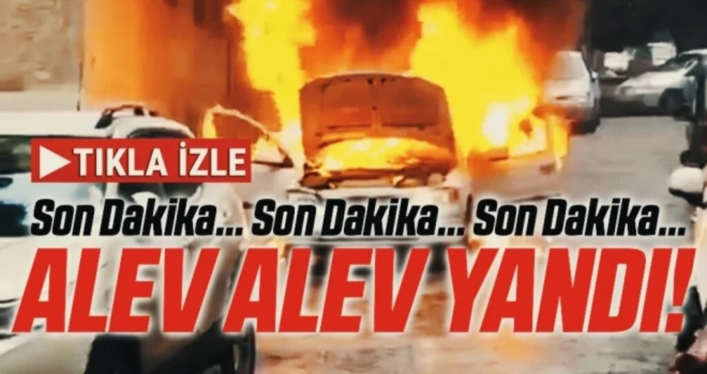 Samsun'da Korkunç Araba Yangını