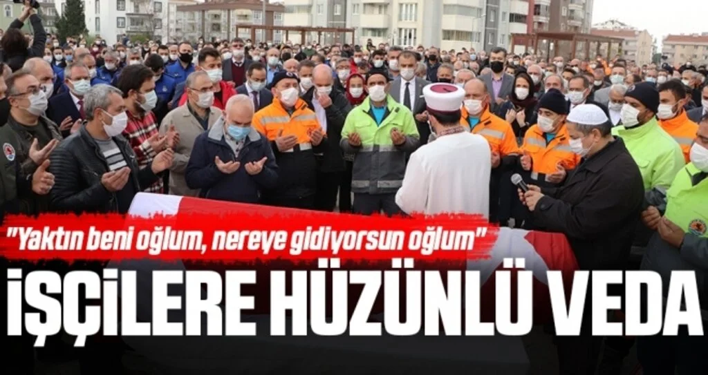Servis kazasında ölen işçilere hüzünlü veda