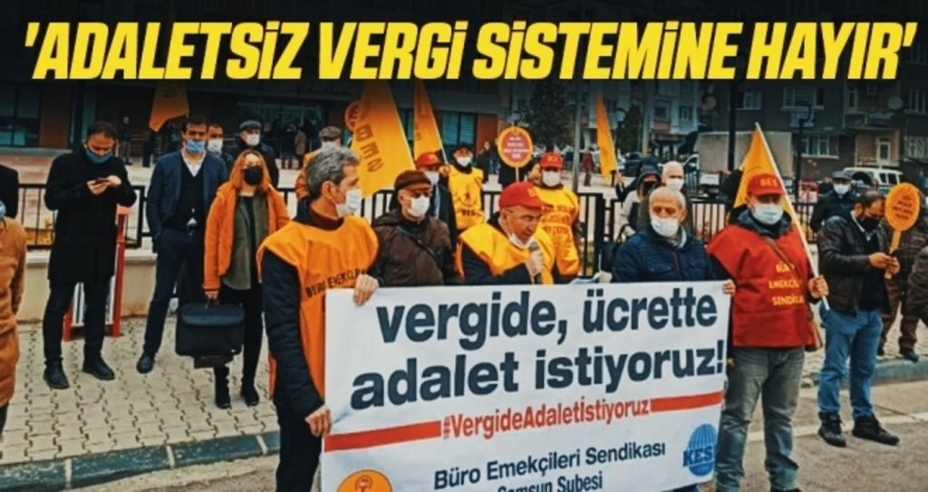 'Adaletsiz vergi sistemine hayır'