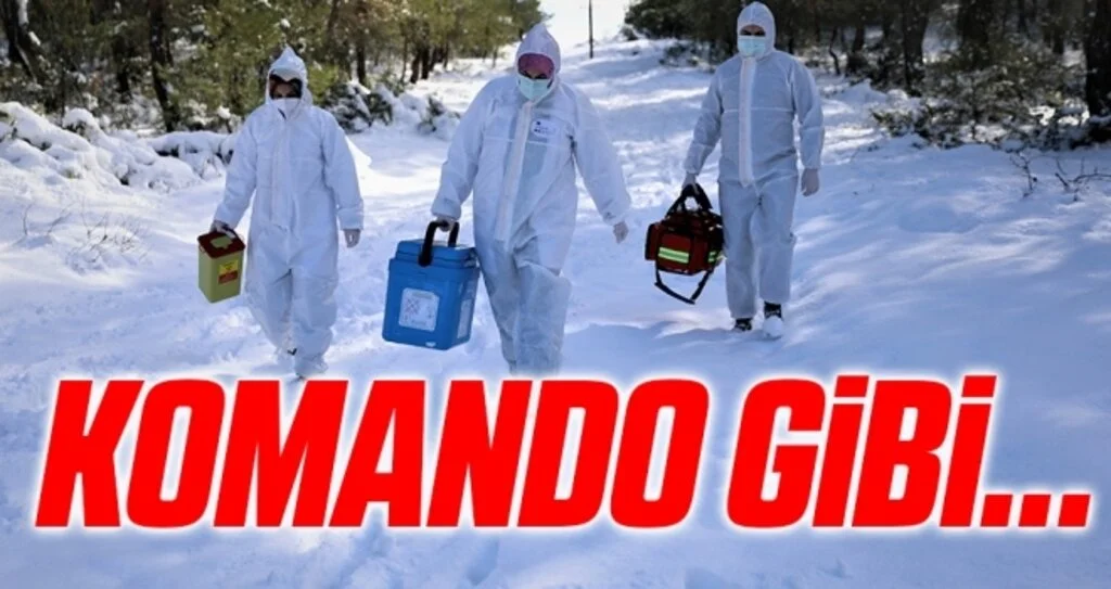 Aşı ekipleri komando gibi: Kar ve baraj onlara engel olamadı