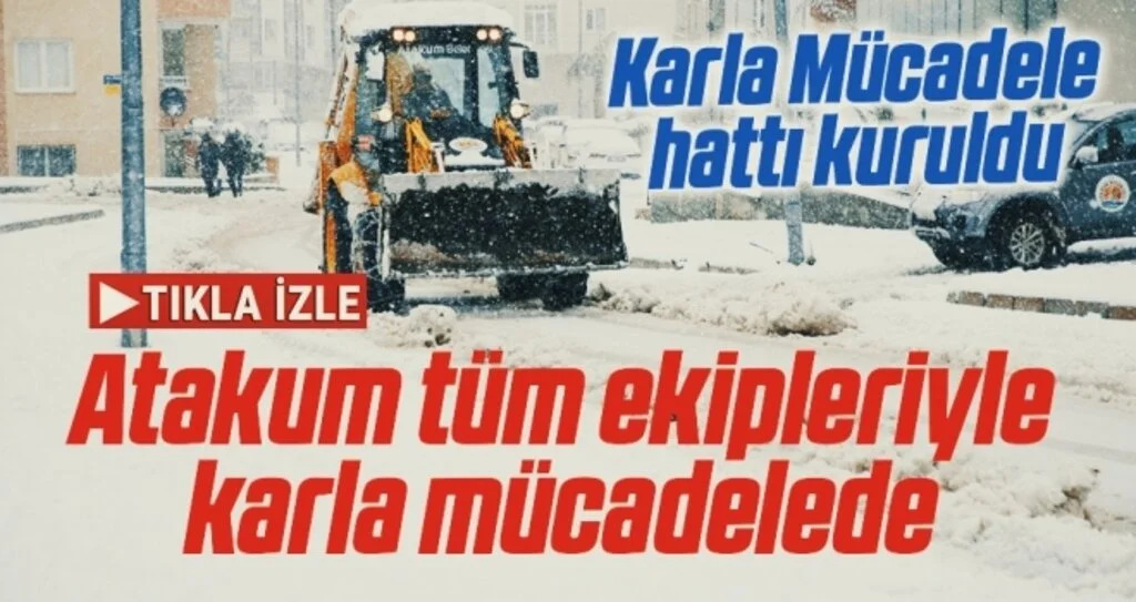 Atakum Belediyesi,  tüm ekipleriyle karla mücadelede