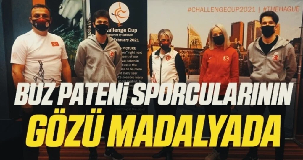 Buz pateni sporcularının gözü madalyada