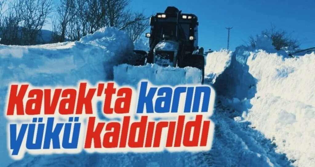 Kavak'ta karın yükü kaldırıldı
