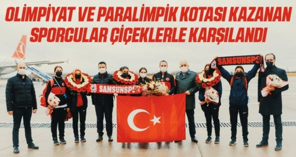Olimpiyat ve paralimpik kotası kazanan sporcular çiçeklerle karşılandı