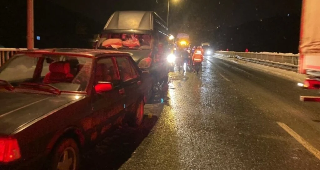 Ordu’da 7 aracın karıştığı zincirleme trafik kazasında 2 kişi yaralandı