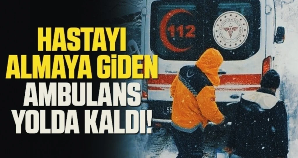 Samsun'da Hasta çocuğu almaya giden ambulans yolda kaldı, belediye ekipleri yetişti