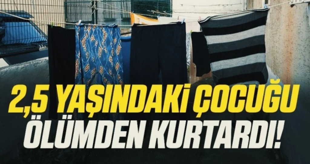 Samsun'da Pencereden düşen çocuğu ölümden çamaşır ipi kurtardı