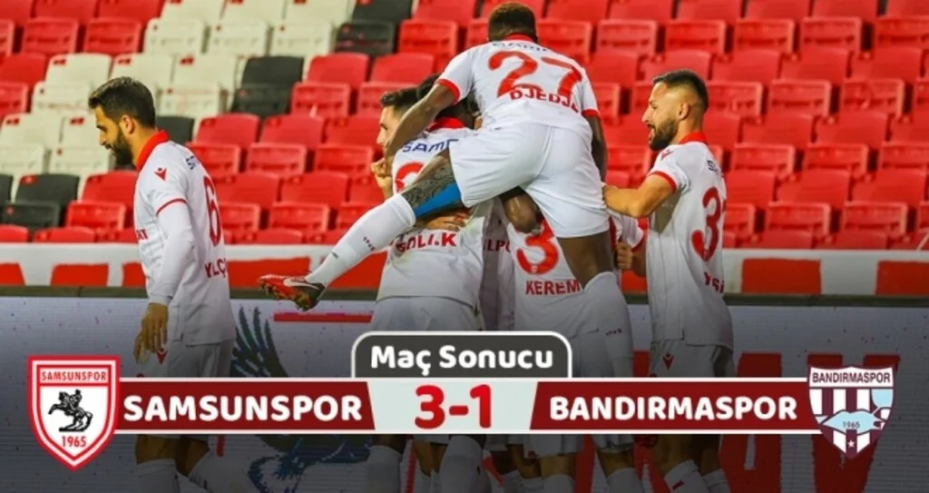 Samsunspor: 3 Bandırmaspor: 1 (Maç Sonucu)