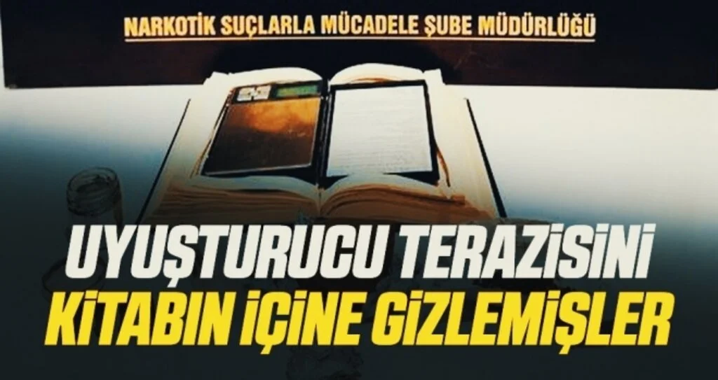 Uyuşturucu terazisini kitabın içine gizlemişler
