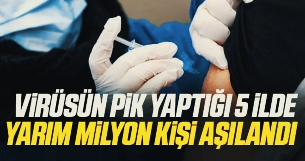 Virüsün pik yaptığı 5 ilde yarım milyon kişi aşılandı