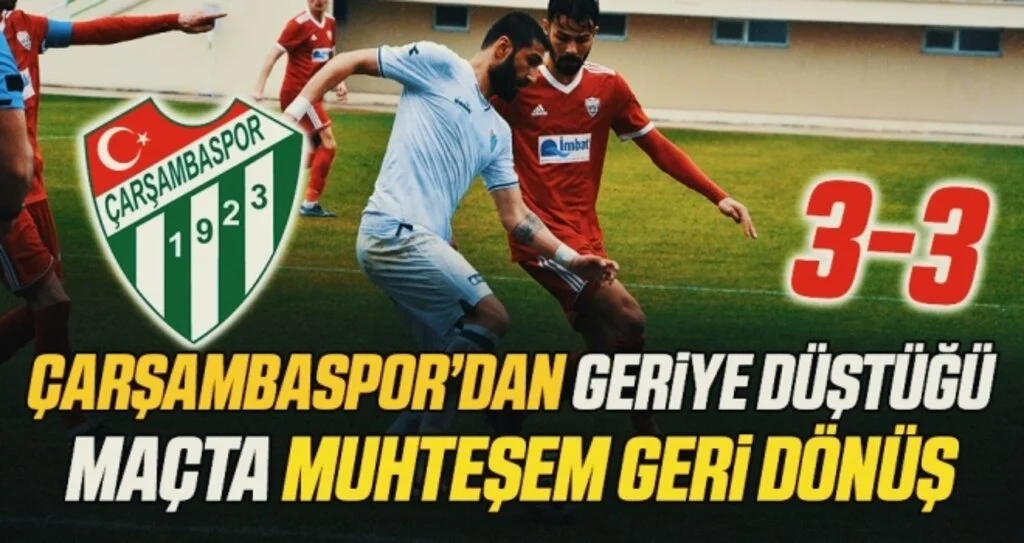 3. Lig: Çarşambaspor: 3 - Somaspor : 3
