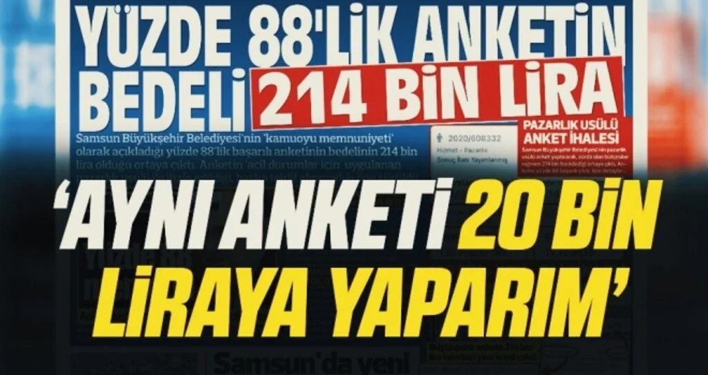 Aynı Anketi 20 Bin Liraya Yaparım
