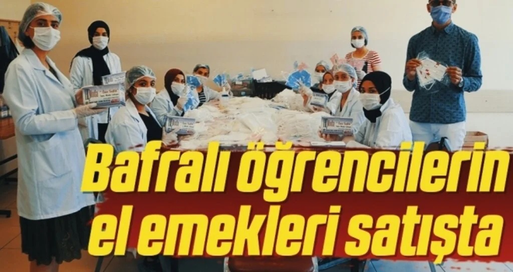 Bafralı öğrencilerin el emekleri satışta